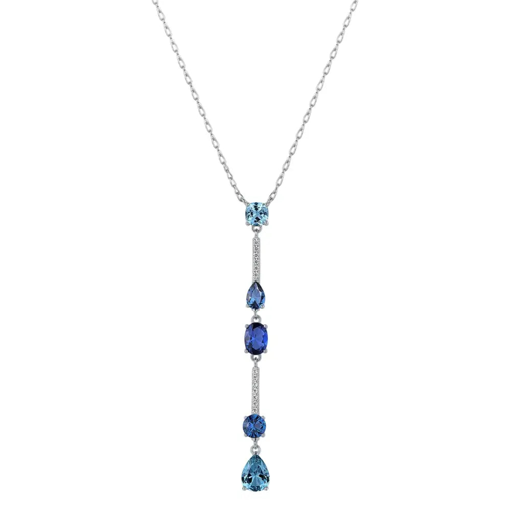 Collana Brosway Fancy FFB131 in argento 925 con topazio blu, zaffiri e diamanti