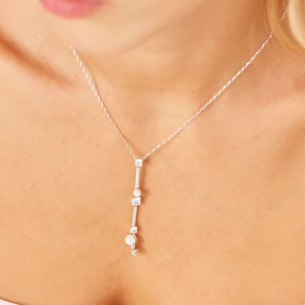Collana Brosway in argento 925 con perle e diamanti Fancy FIW169