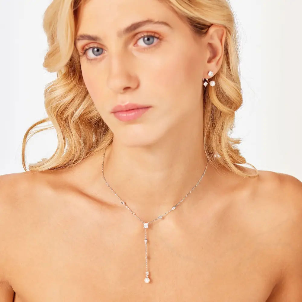 Collana donna Brosway rose gold con diamanti e perle Fancy FIW170