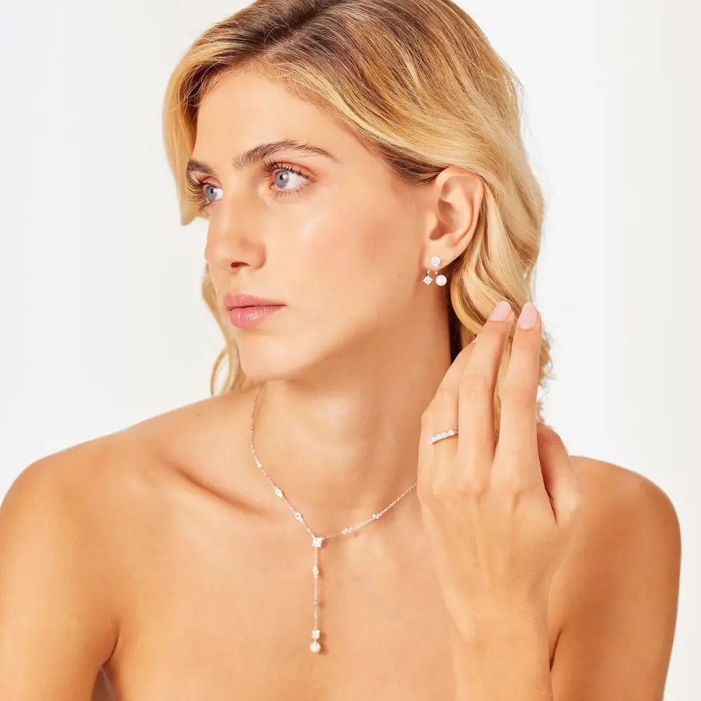 Orecchini a goccia in argento 925 Brosway Fancy, perla silver delicata