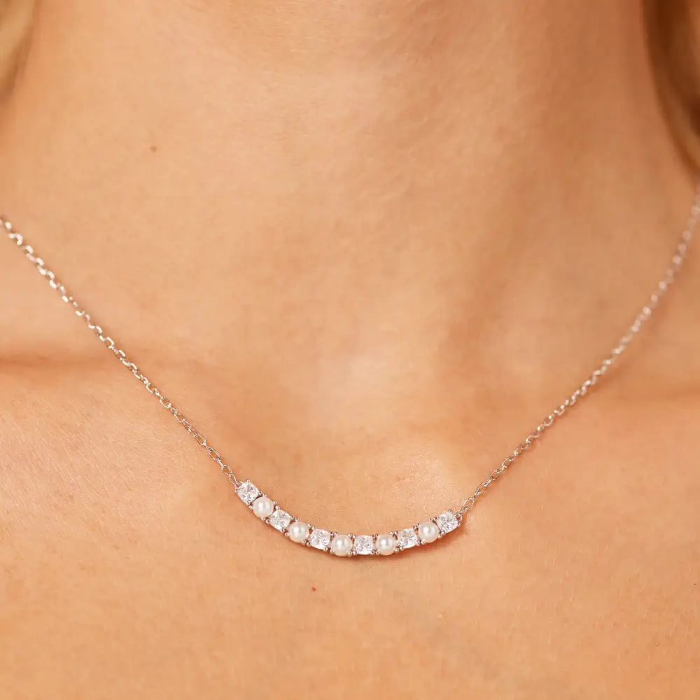 Collana donna Brosway Fancy FIW171 in argento 925 con barra oro 18k e diamanti