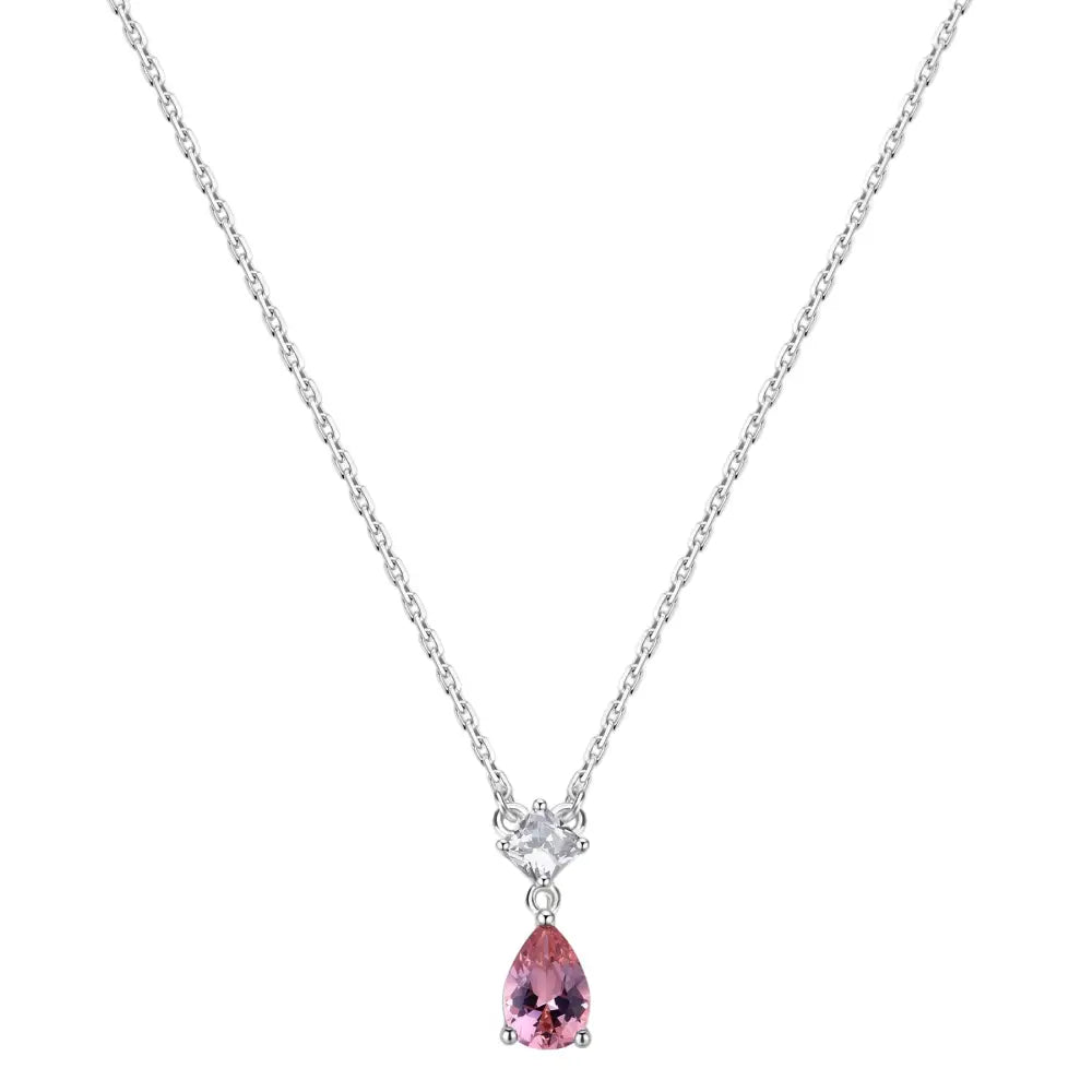 Brosway Fancy FTP03 collana donna argento 925 con gemma rosa a goccia