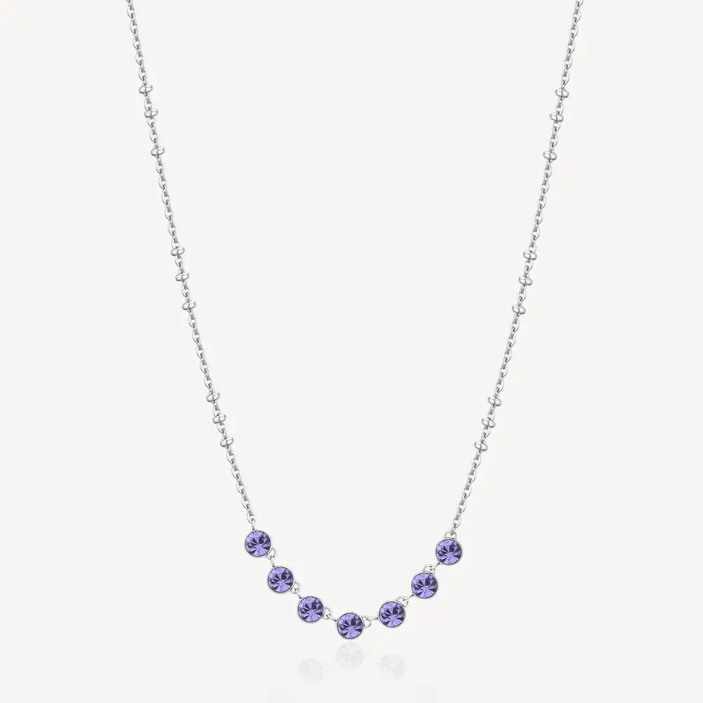Collana donna Symphonia Brosway in acciaio con tanzanite argento e perline