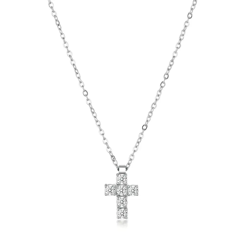 Collana croce in oro bianco 18k con diamanti Brosway Avantgarde BVD01