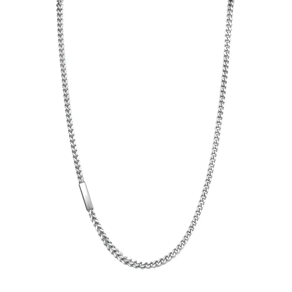 Collana Brosway uomo collezione INK cod. BIK07 con catena a margherita e pendente rettangolare