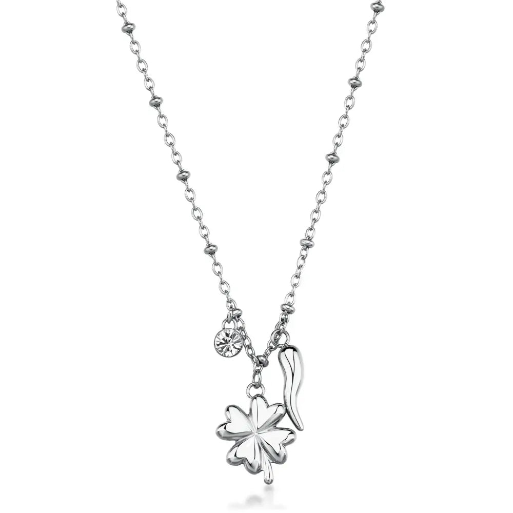 Collana Brosway donna Chakra portafortuna quadrifoglio argento BHKN185
