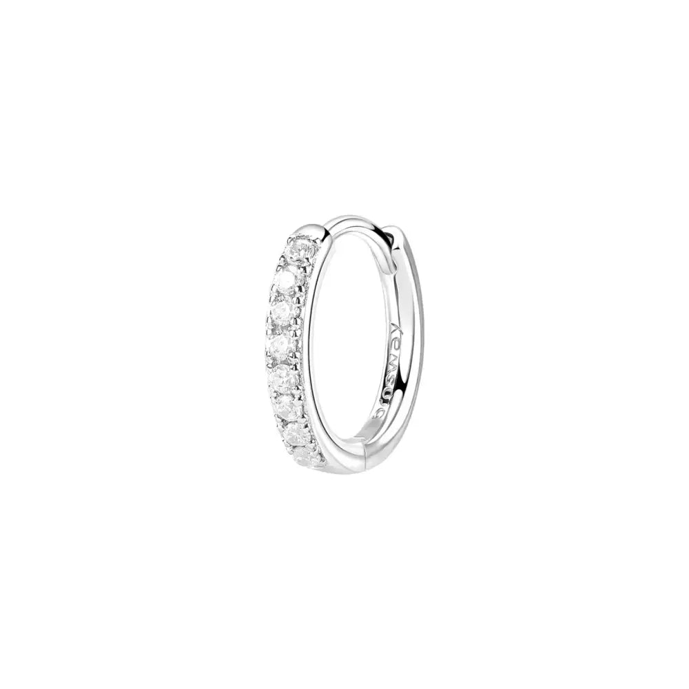 Orecchino a cerchio Brosway Fancy in oro bianco 18k con diamanti FIW89