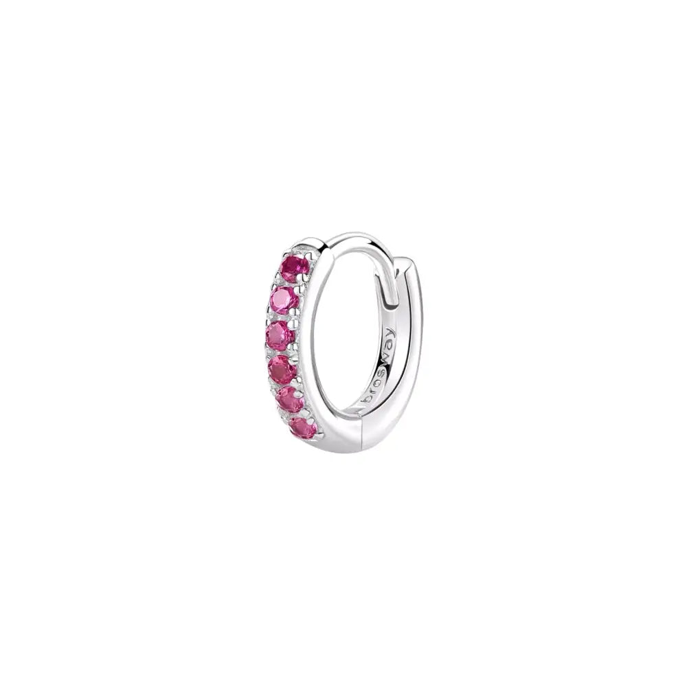 Orecchini a cerchio Brosway in argento 925 con gemme rosa FPR84