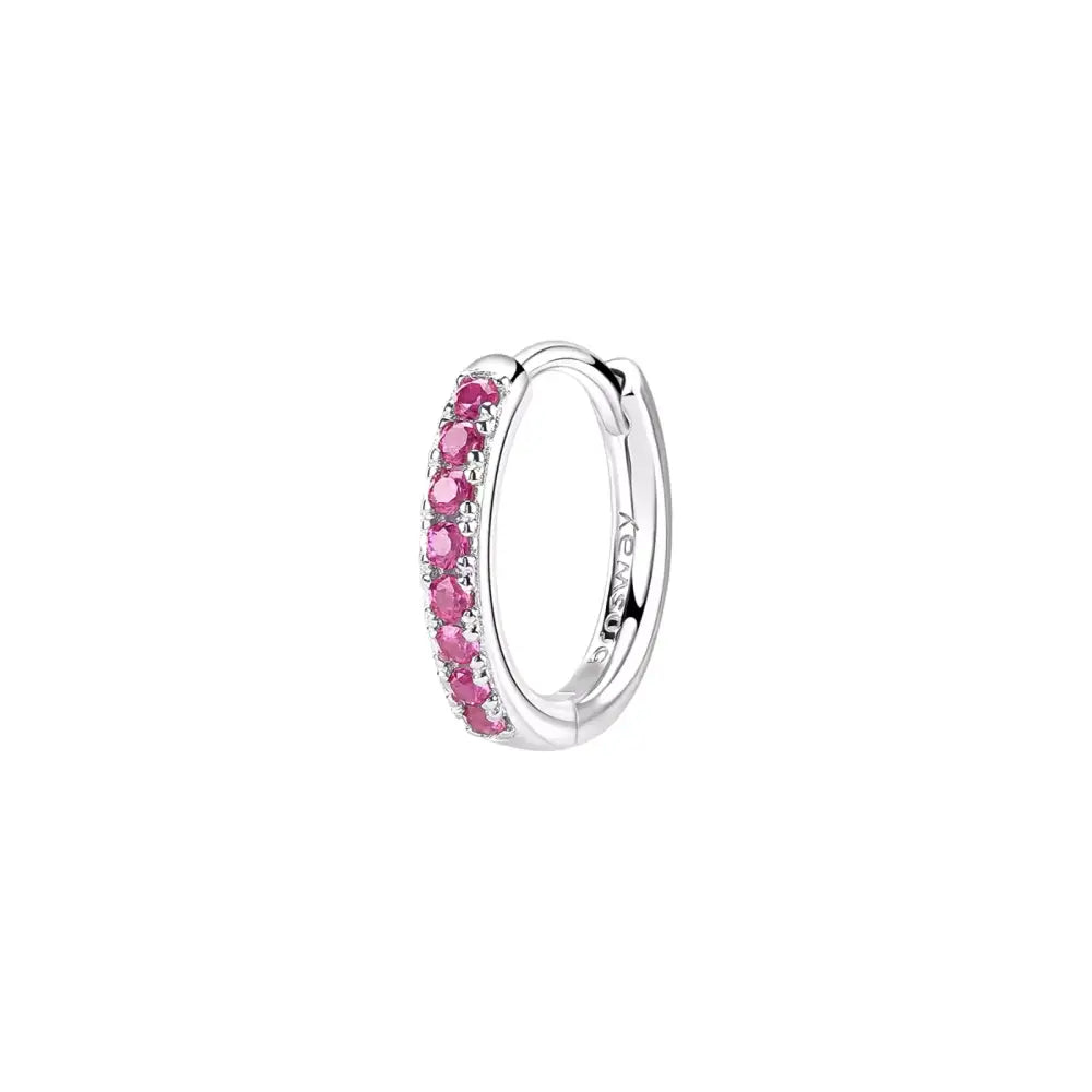 Orecchino a cerchio singolo Brosway in argento 925 con gemme rosa Fancy FPR85