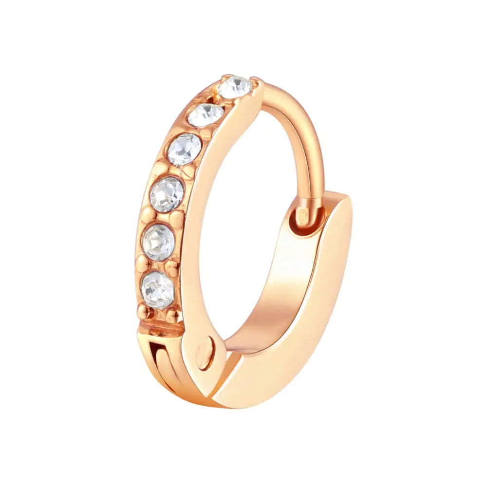Orecchino a cerchio Brosway Monorecchino Donna Ad Anella Chakra BHKE038 oro rosa con gemme trasparenti