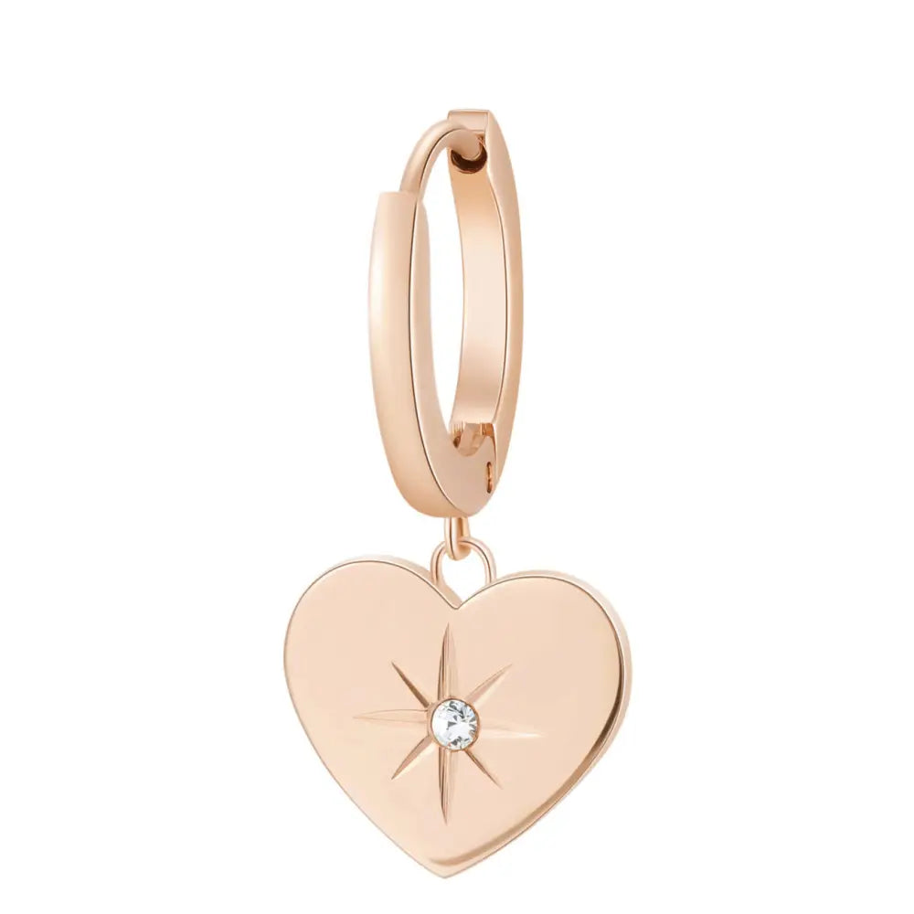 Orecchino Brosway Monorecchino Donna Chakra Cuore rose gold con cuore e diamante