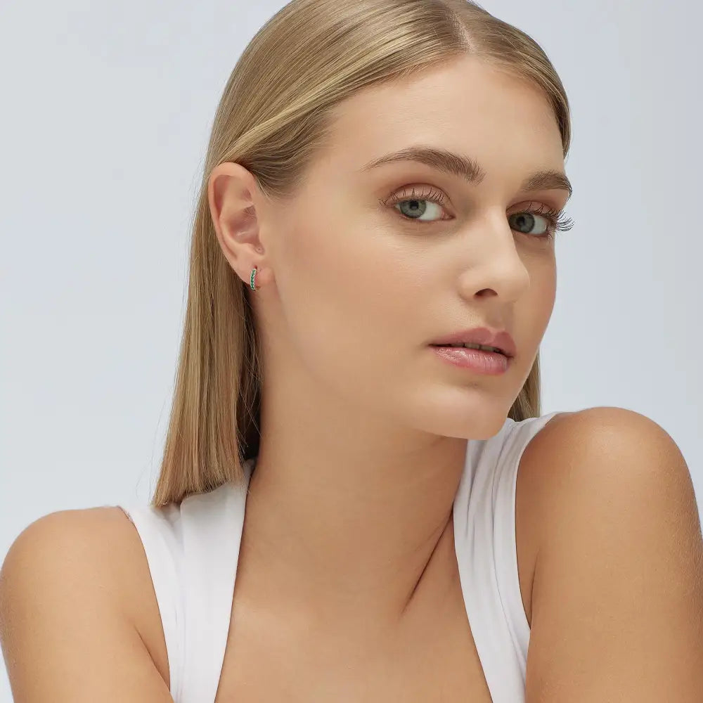 Orecchino a cerchio in argento 925 Brosway Fancy FLG80 con diamante