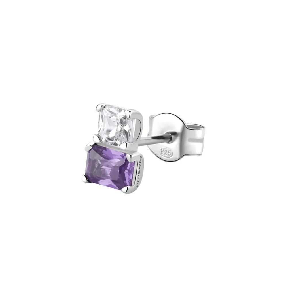 Orecchini a monorecchino Brosway donna in argento 925 con ametiste e zirconi viola