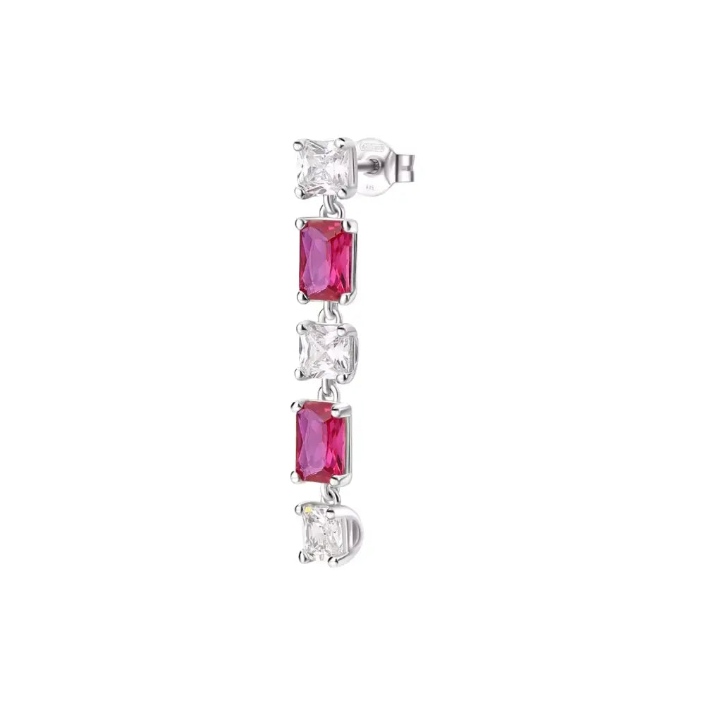 Orecchini monorecchino Brosway donna in argento 925 con gemme rosa, collezione Fancy FPR19