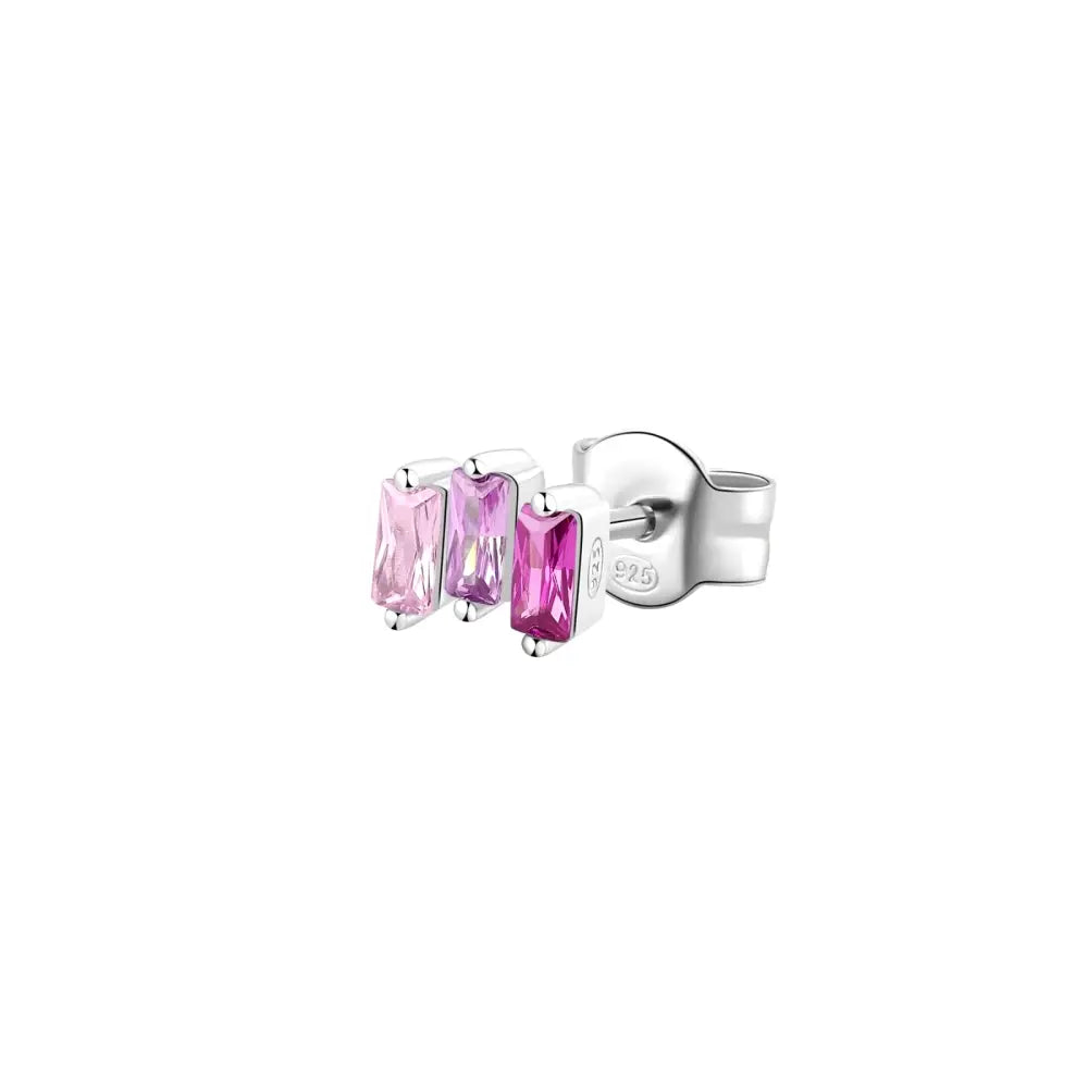 Orecchino monorecchino Brosway donna in argento 925 con pietre rosa viola