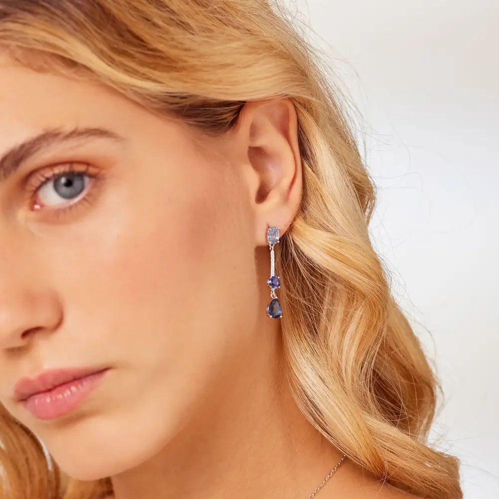 Orecchini donna Brosway Fancy FFB133 viola e argento con pietre