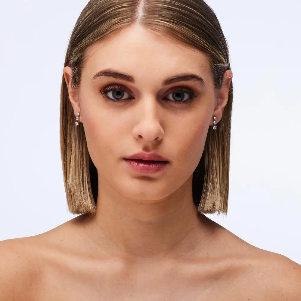 Orecchini a cerchio Brosway in argento 925 con accenti di diamanti collezione Fancy FIW152