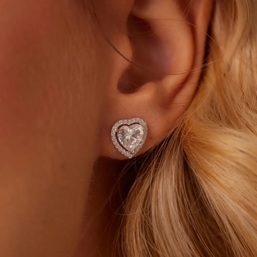 Orecchini a forma di cuore Brosway Fancy in argento 925 con gemme trasparenti