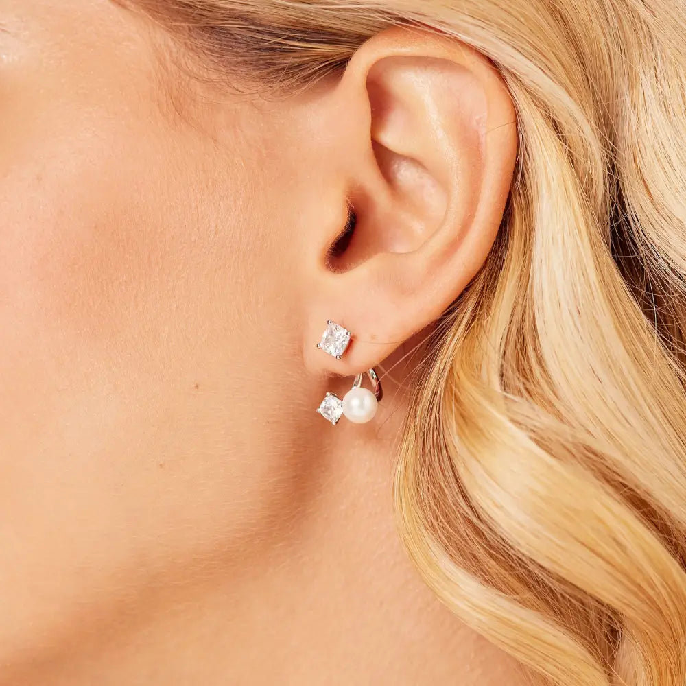 Orecchini donna Brosway Fancy perla e diamante a goccia in argento 925