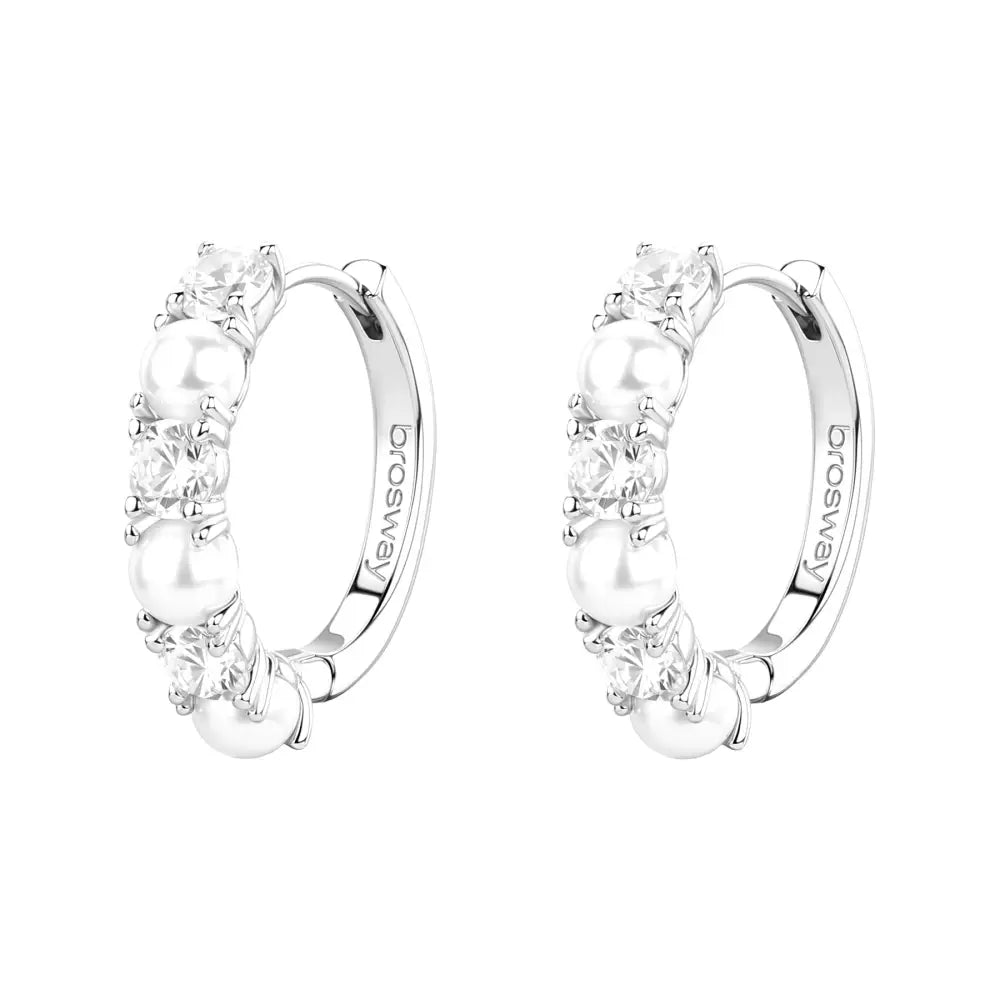 Orecchini donna Brosway in argento 925 con perla e zirconi, collezione Fancy FIW176