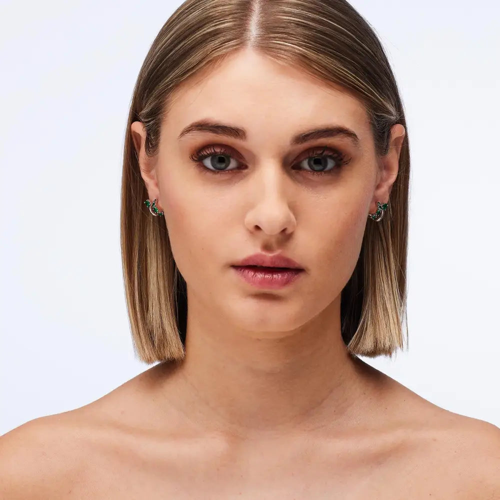 Orecchini a cerchio oro con accenti neri Brosway Fancy FLG134