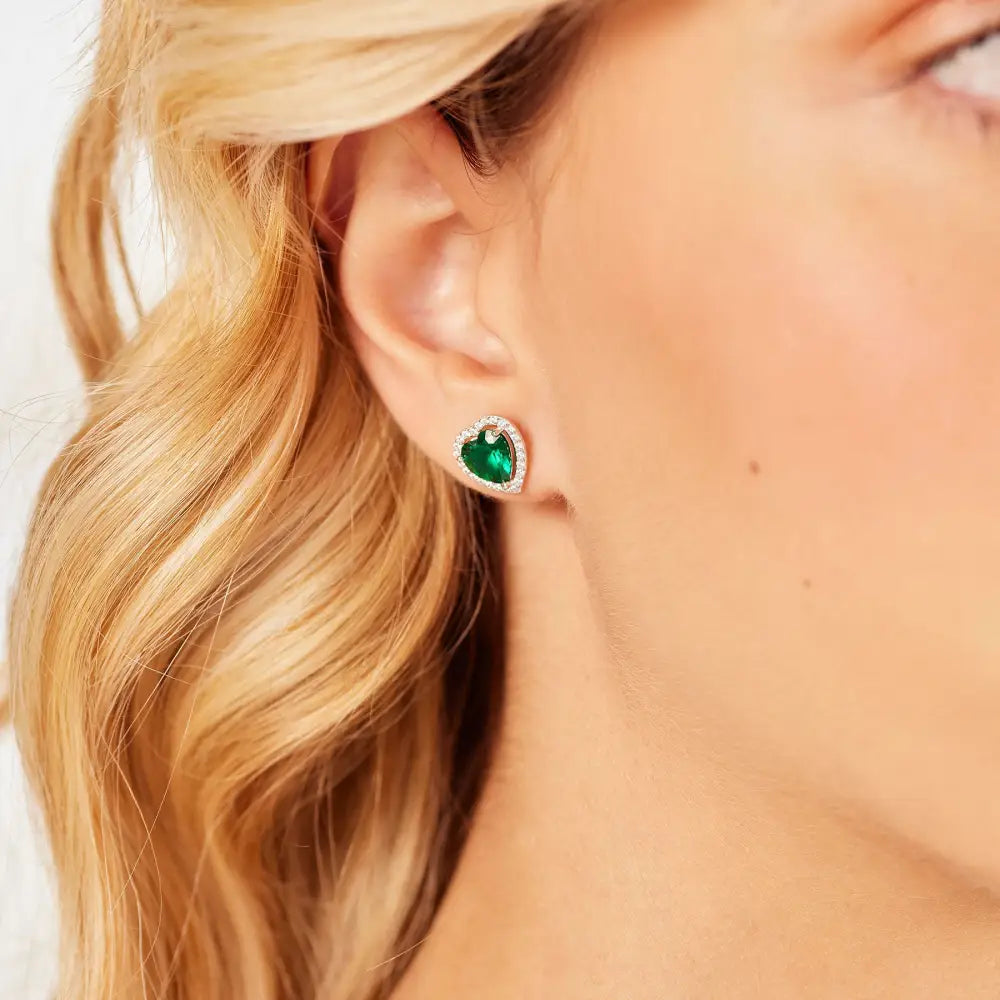 Orecchini a cuore smeraldo con accenti oro e centro diamante Brosway FANCY FLG146