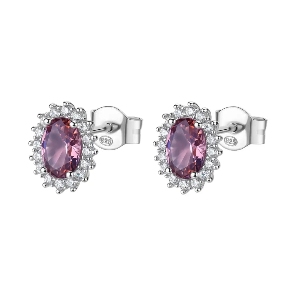 Eleganti orecchini donna brosway con pietra rosa ovale in argento 925 e cristalli chiari della collezione fancy ftp16