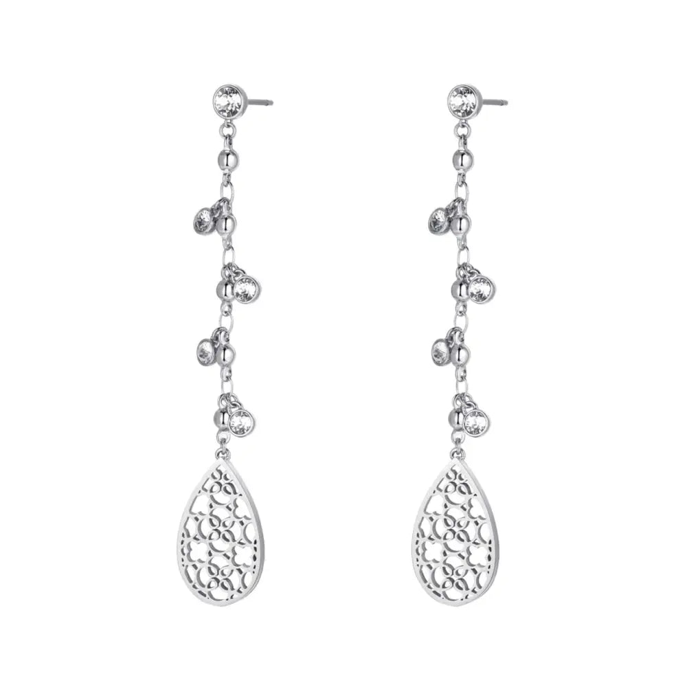 Orecchini a goccia d’argento Brosway Tailor con design pizzo e perline