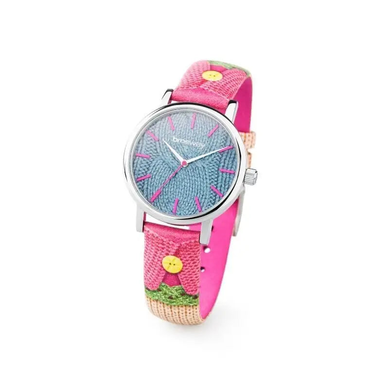 Orologio donna Brosway Gitana WGI18 rosa floreale con accenti argento e cinturino intrecciato
