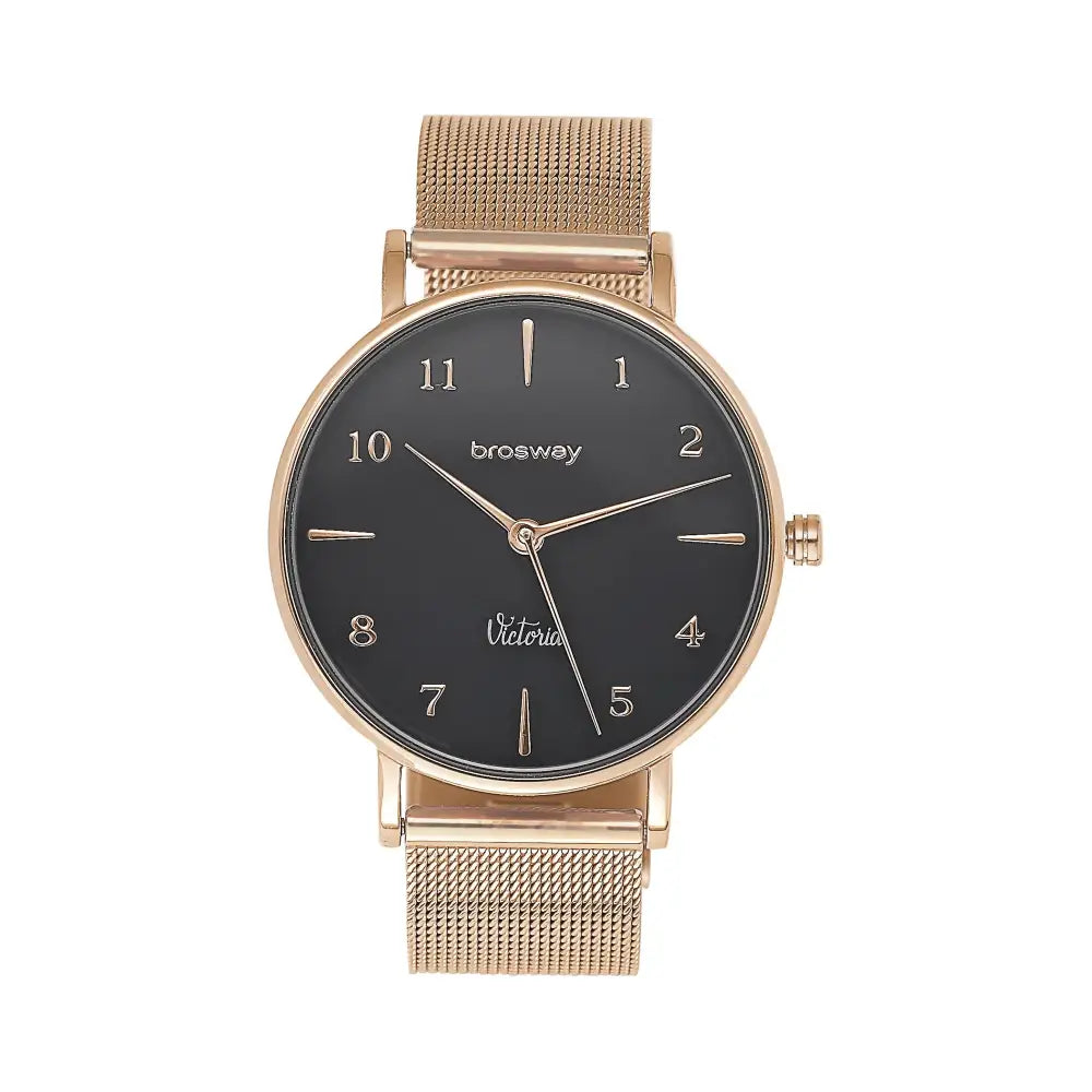 Orologio Brosway Victoria WVI06 donna in rete oro rosa con quadrante nero
