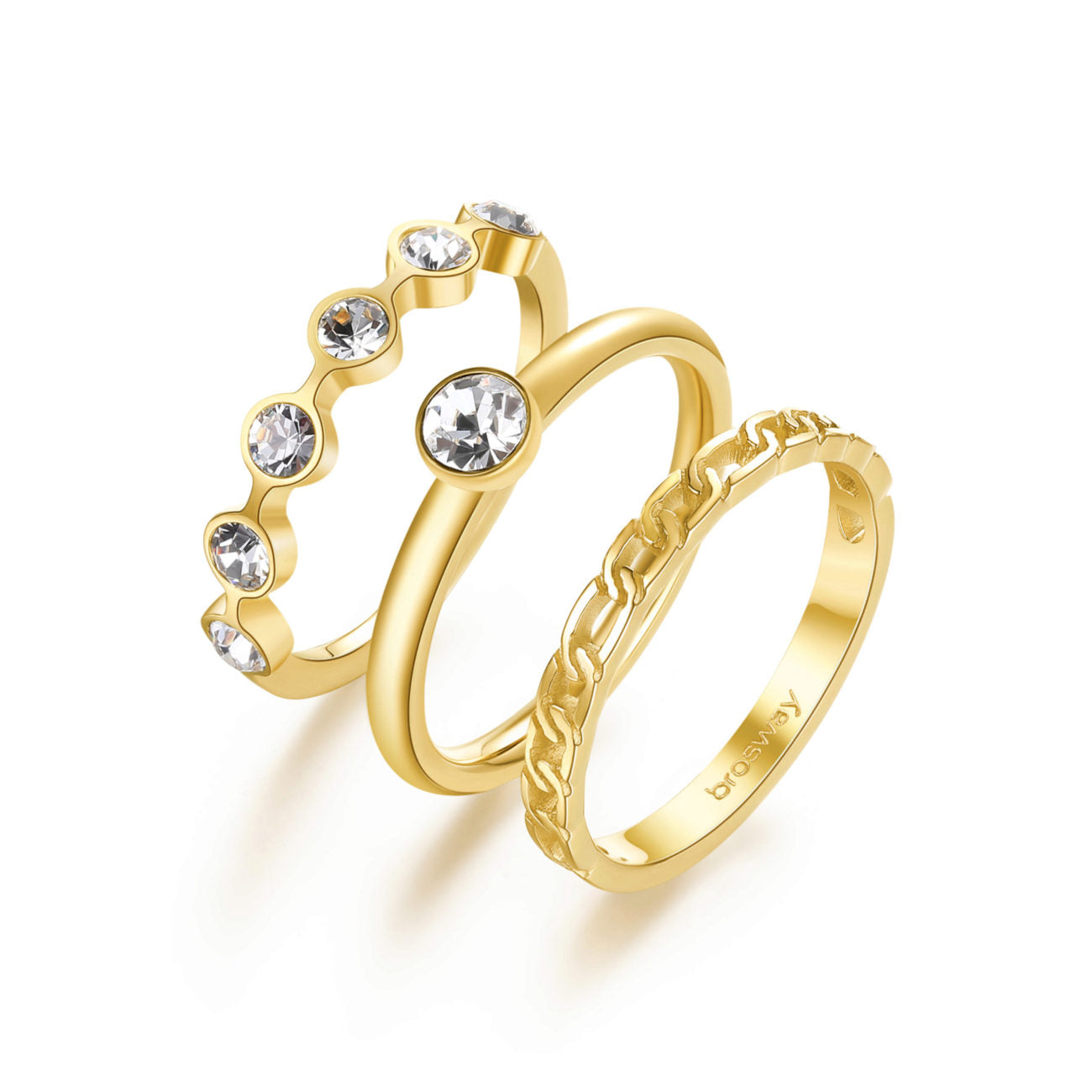 Brosway Anello Triplo Donna Symphonia In Acciaio BYM92C