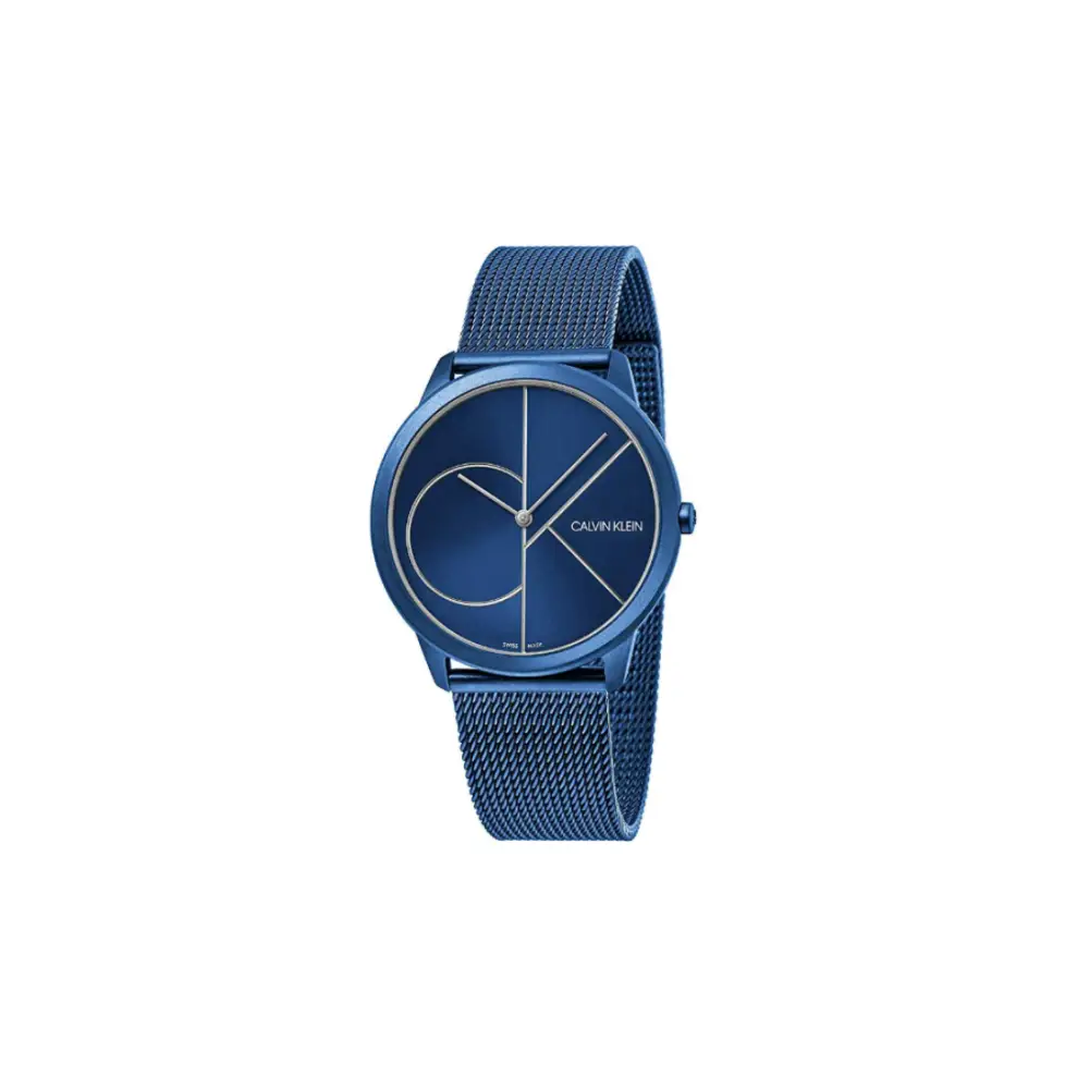 Orologio Calvin Klein uomo Swiss Made Minimal K3M51T5N blu mesh