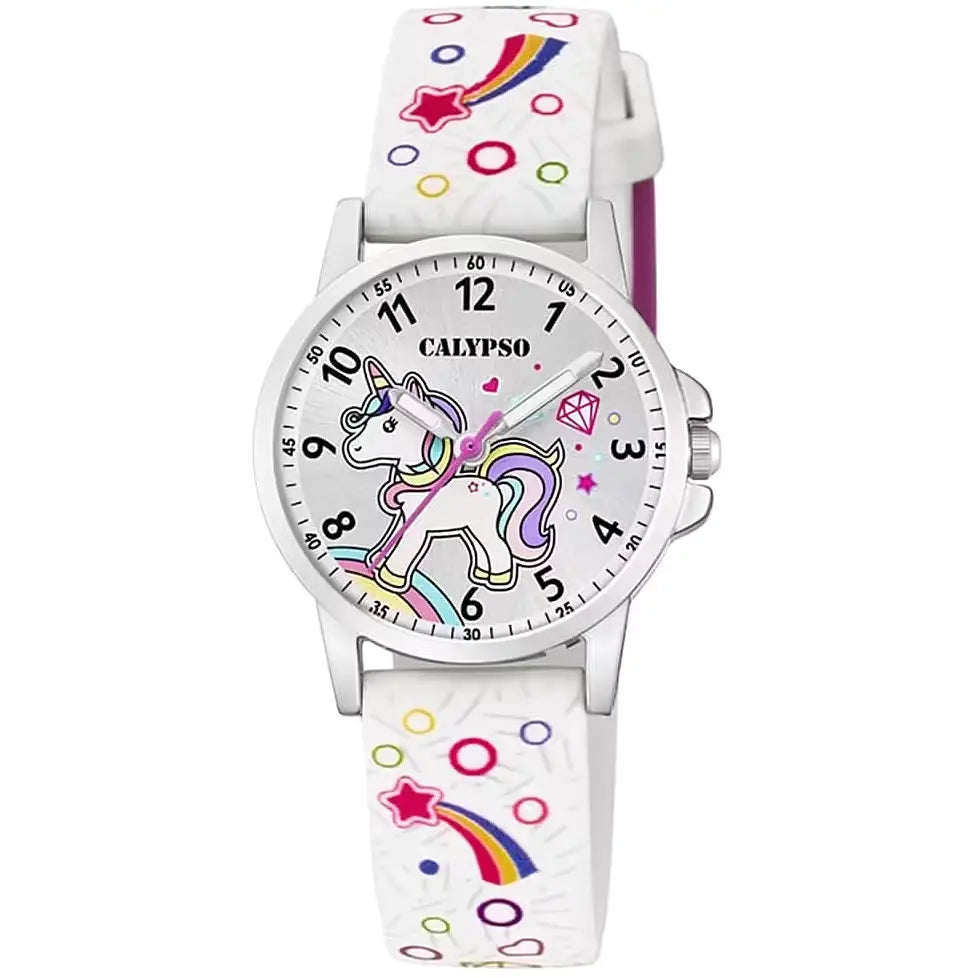 Orologio analogico Calypso da bambina con tema unicorno, arcobaleno e stelle