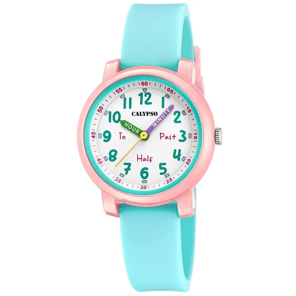 Orologio analogico unisex Calypso My First Watch K5827/3 rosa pastello e turchese con cinturino in silicone