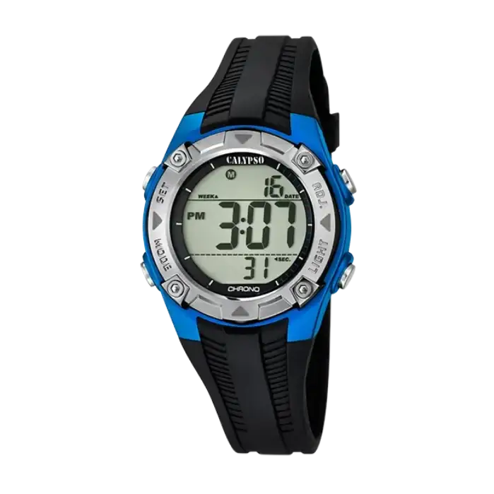 Orologio digitale Calypso K5685/5 blu nero per bambino con display LCD