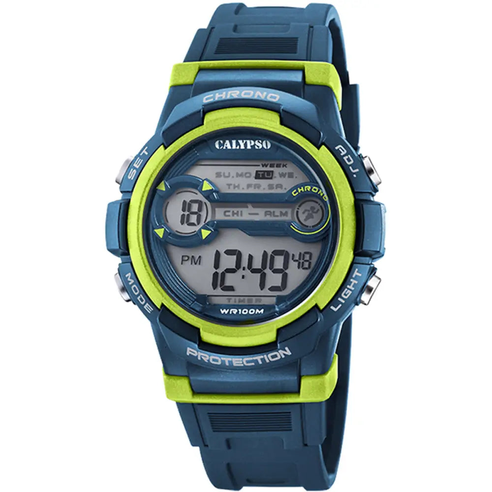 Orologio digitale Calypso K5808 blu e verde neon, rugged impermeabile