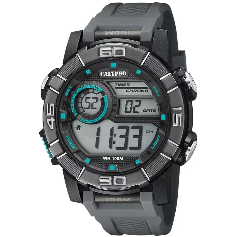 Orologio digitale da uomo Calypso X-TREM K5818/2 grigio con accenti teal