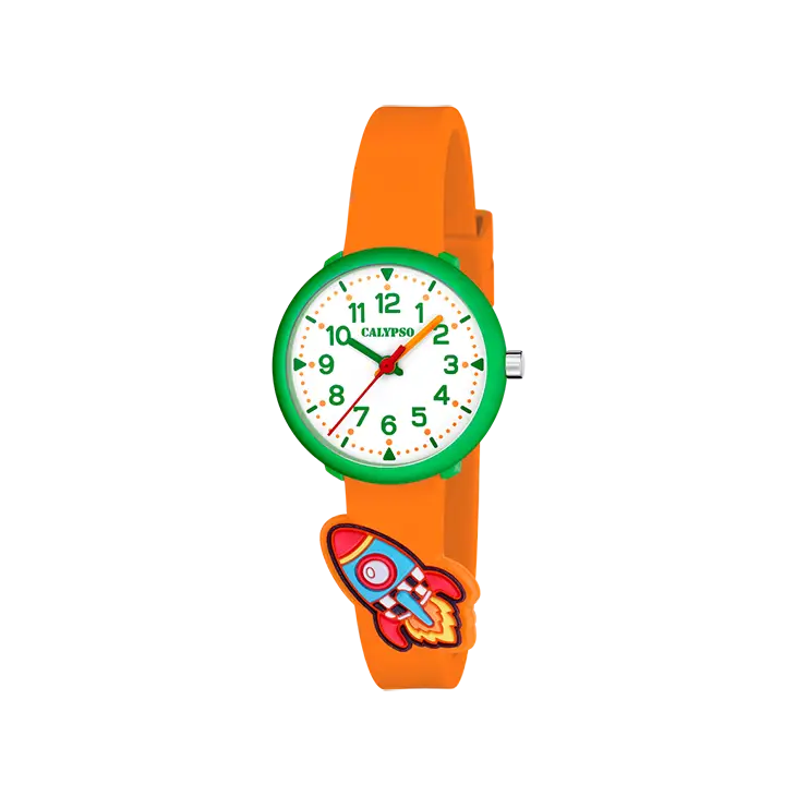 Orologio bambino Calypso K5845/3 arancione-verde con razzo
