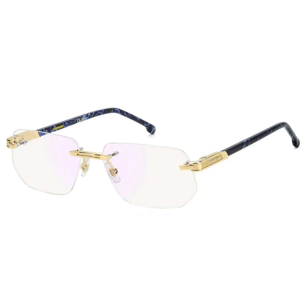 Occhiali da vista Carrera CA 1142 LKS oro con braccia marmo blu nero ispirati Cartier