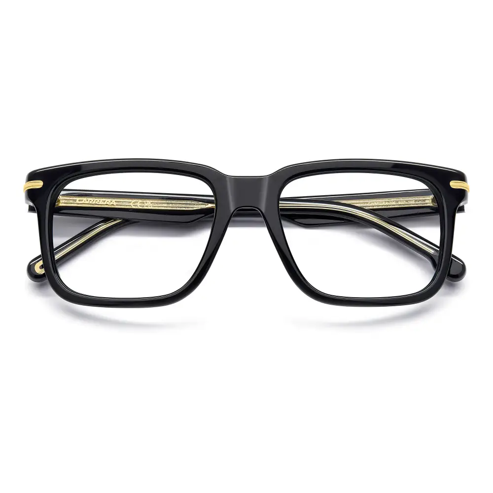 Occhiali da vista Carrera CA 386 807 rettangolari neri con accenti oro