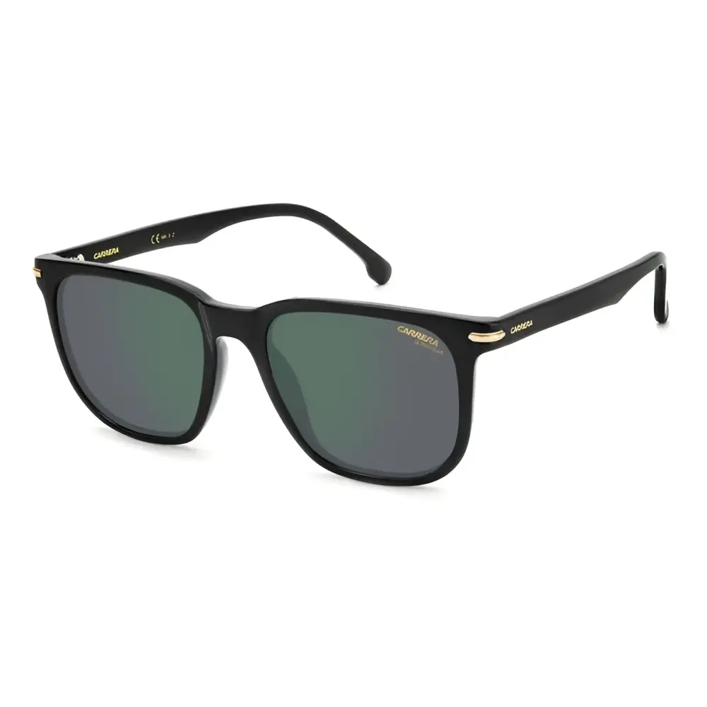 Occhiali da sole Carrera CA 300/S uomo neri con lenti verdi e accenti oro