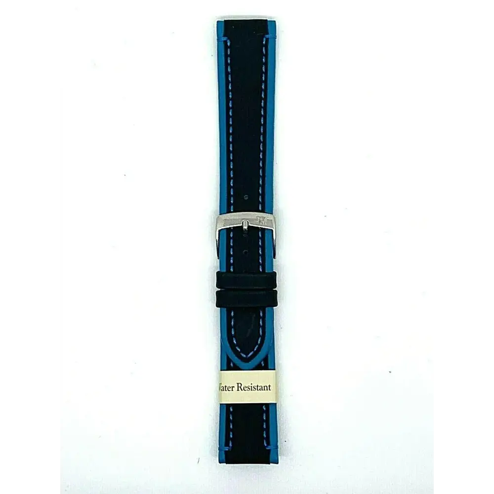 Cinturino Curling Water Resistant Lorica Ansa 18 Azzurro in pelle blu e nera