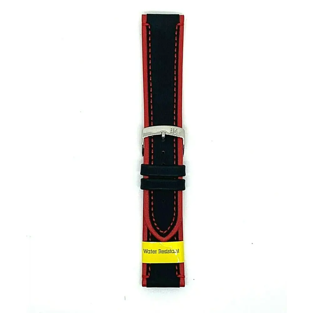 Cinturino Curling Water Resistant Lorica Ansa 20 Rosso in pelle rossa e nera