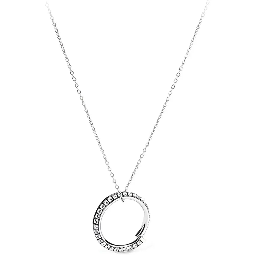 Collana donna Belle Epoque BEP01 con ciondolo cerchio argento e gemme trasparenti