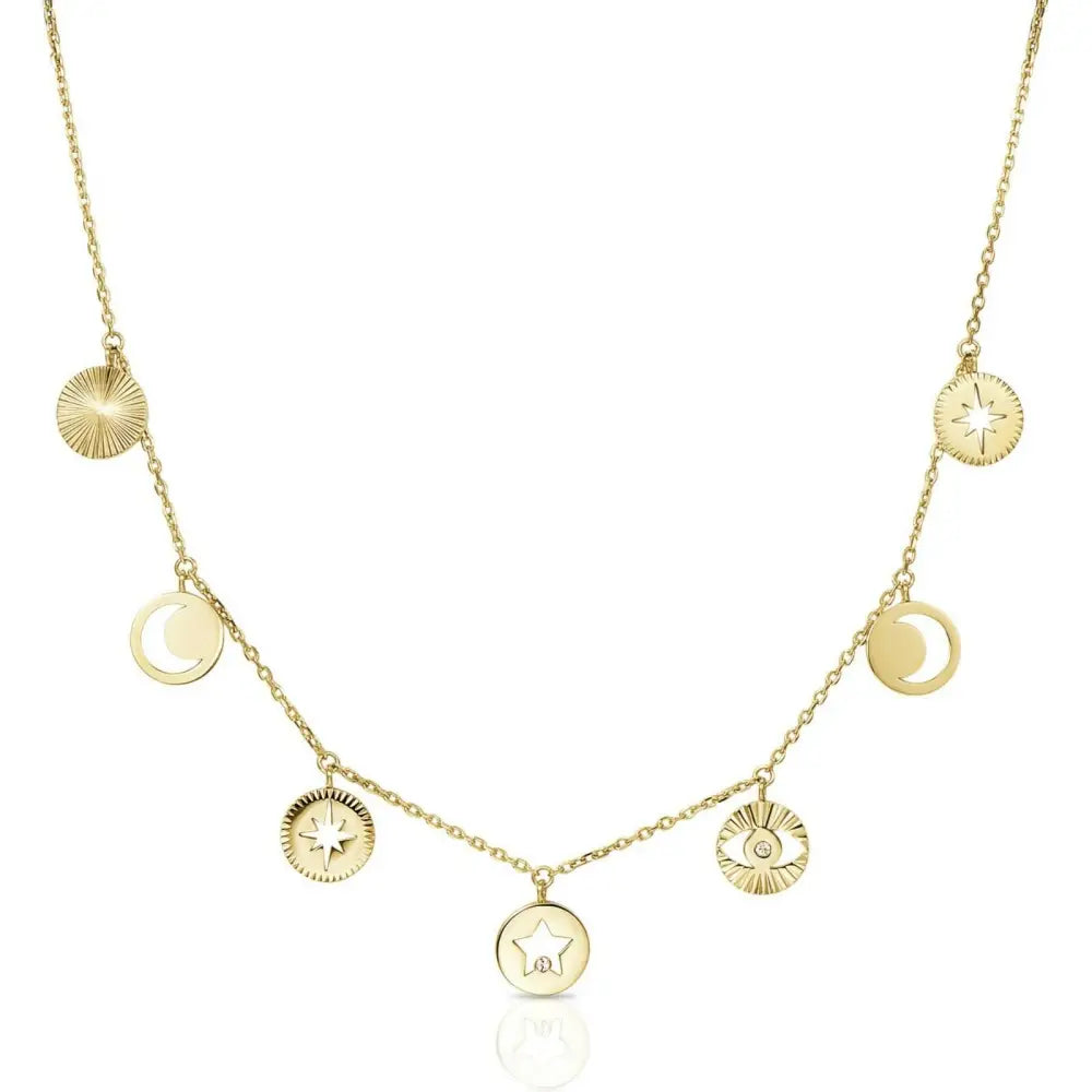 Collana donna Chant BAH02 con moneta oro motivi celesti e nautici
