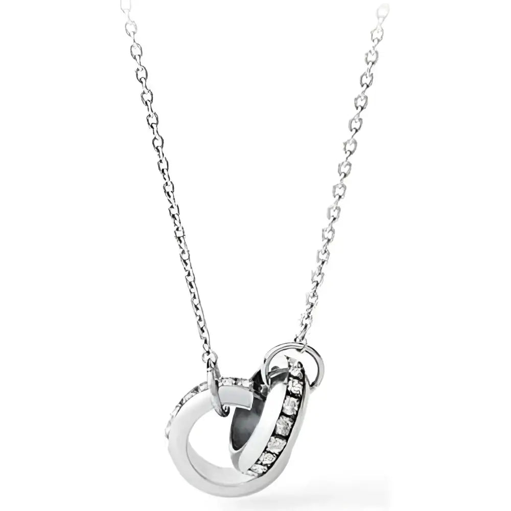 Collana donna Romeo & Juliet BRJ01 con anelli intrecciati argento e diamanti