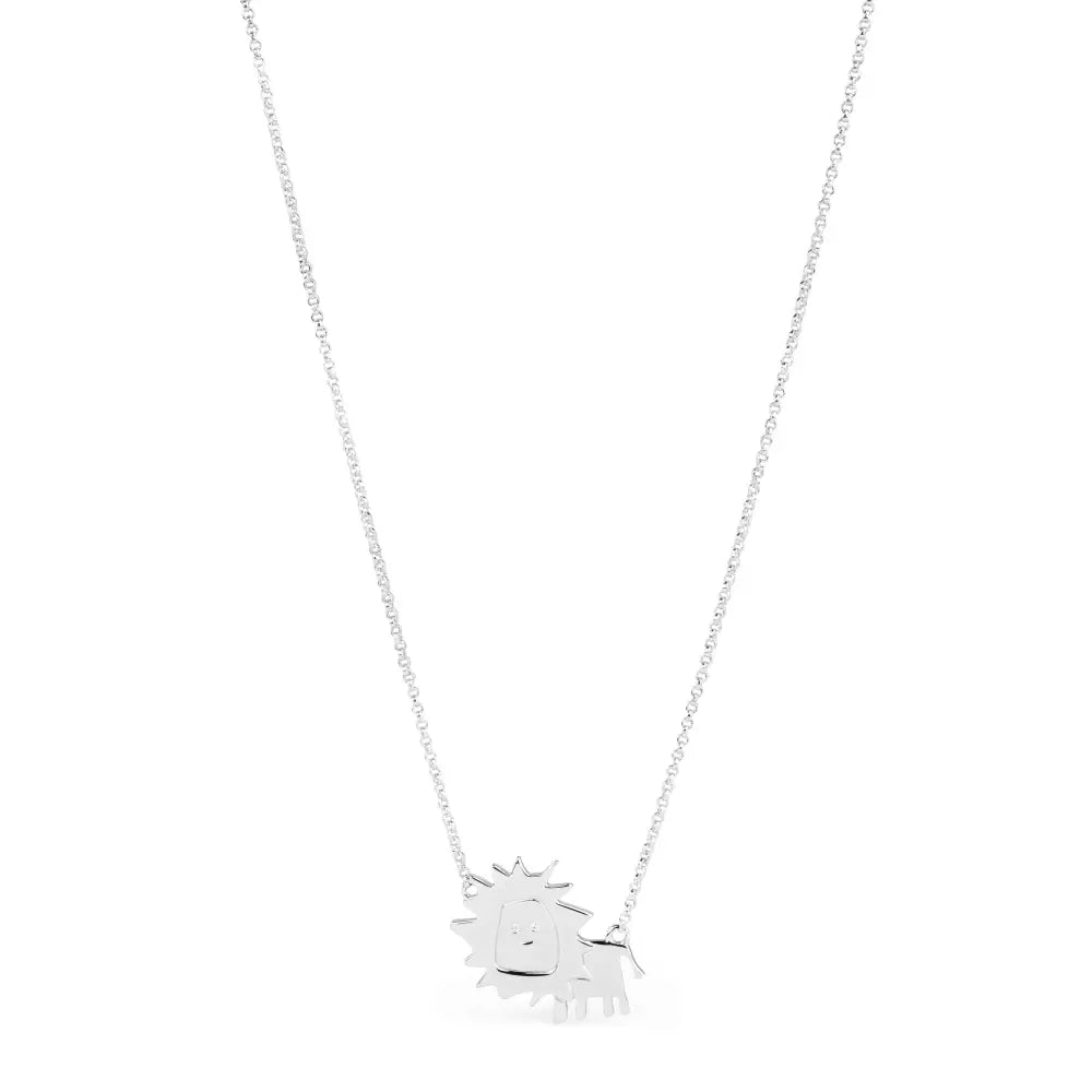 Collana donna in argento con leone G9TL05, catena delicata e ciondolo piccolo