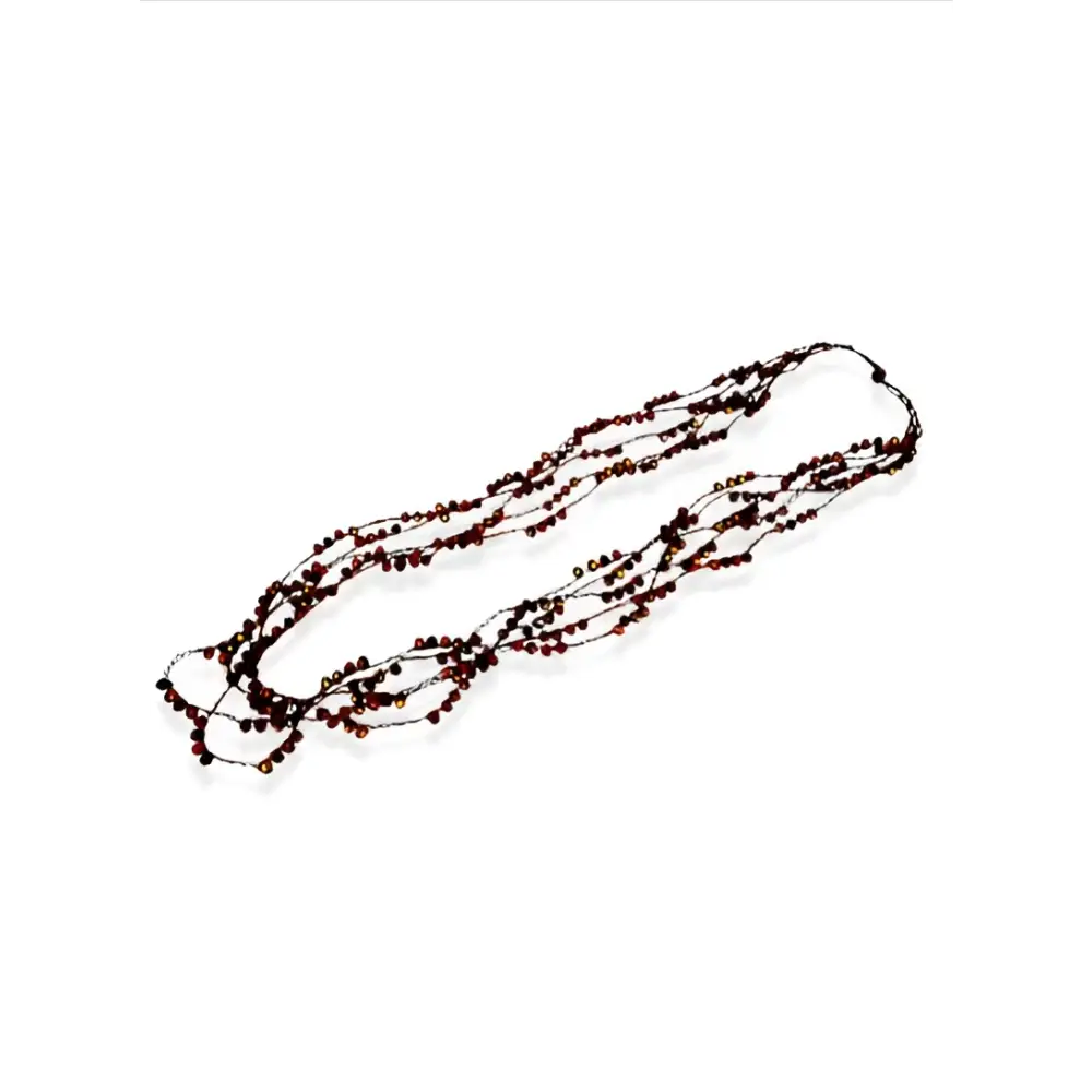 Collana handmade Edera Notturna con cristalli rosso vino e champagne