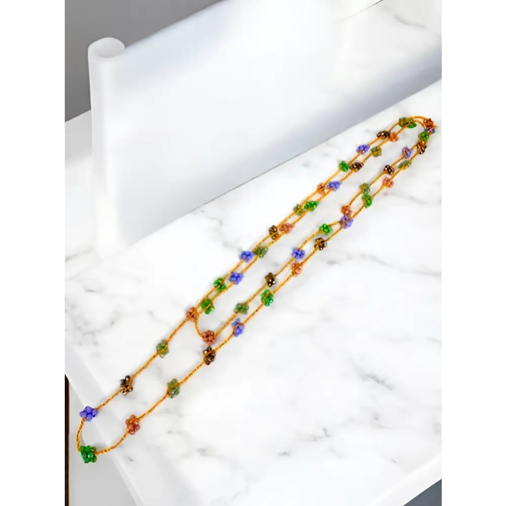 Collana handmade Flora multicolor con cristalli colorati