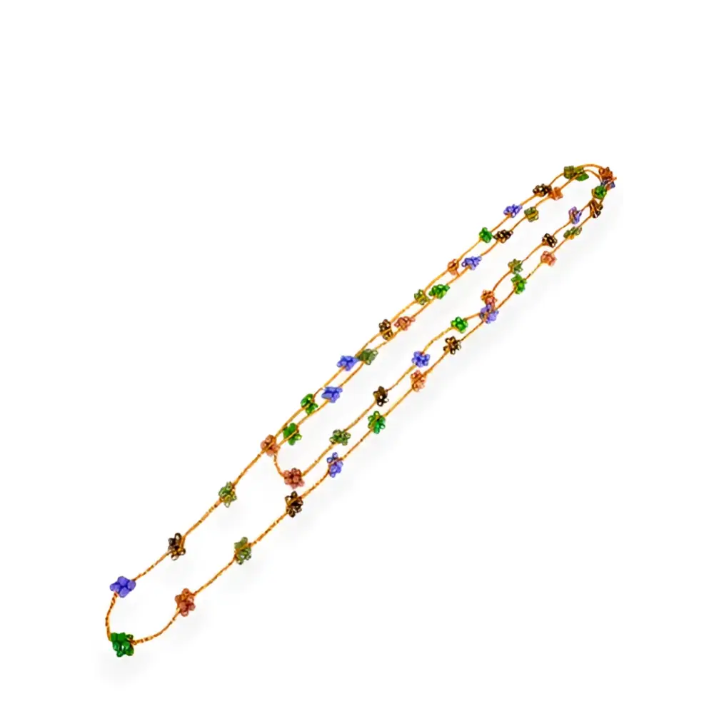 Collana handmade Flora multicolor con cristalli colorati a forma di fiori